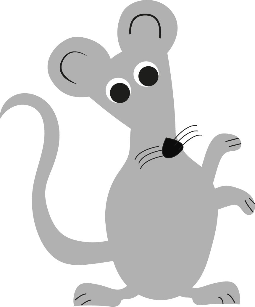 Rato feliz na floresta