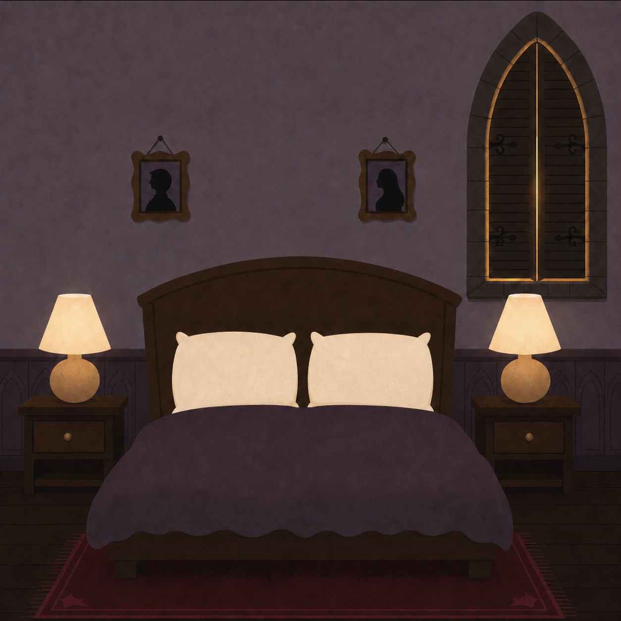 Quarto de Roman e Domenic durante o amanhecer